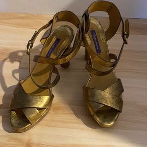 Ralph Lauren gold shoes